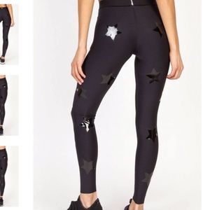 Terez black leggings with STAR pattern